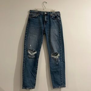 Forever 21; Girls size 13-14; Low-rise ripped jeans; medium wash